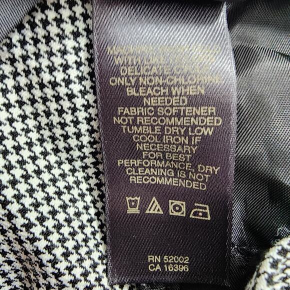 Liz Claiborne Pants Womens 10 Black White Houndstooth Tabitha High Rise Straight - Picture 9 of 15